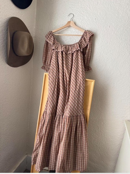 Christy Dawn Dresses & Skirts - Christy Dawn Maggie Dress in Chestnut Plaid Ruffle Maxi Dress